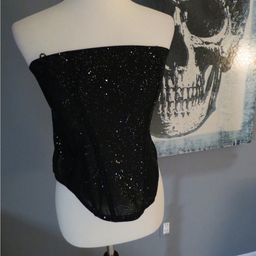 Auden Black Glitter Tube Top